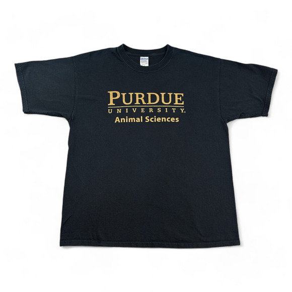 Vintage Purdue Shirt Adult EXTRA LARGE Black 90s Animal Sciences University Vet - Picture 1 of 4